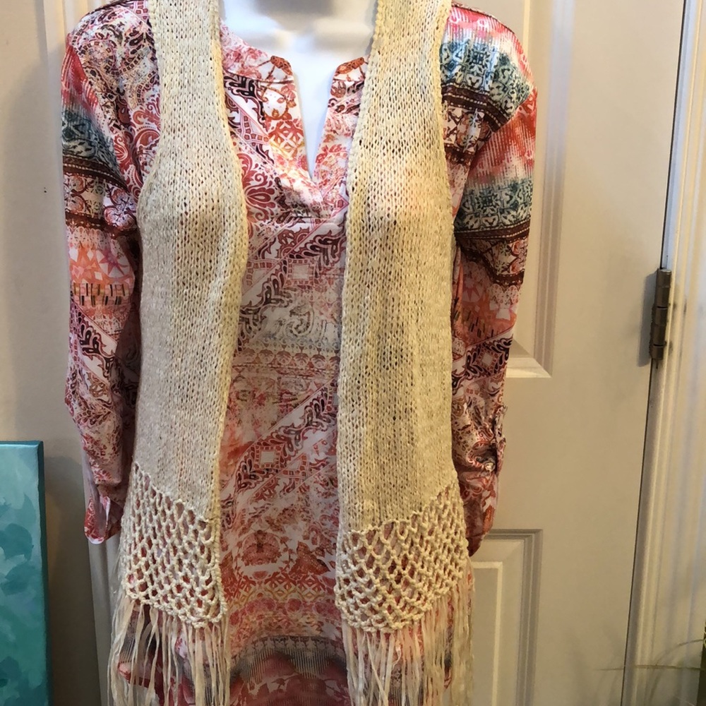 SWEET& SINFUL vest long with fringe